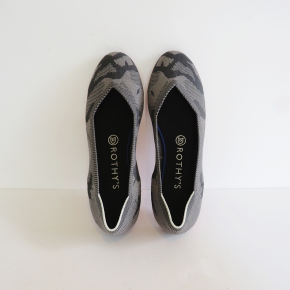 Rothy's Retired Gray Camo Round Toe Ballet Flats - Picture 2 of 12